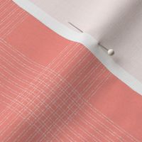 Crossover Plaid Dark small: Coral & Cream Linear Plaid