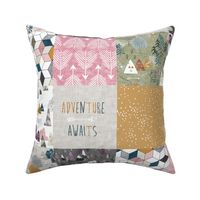 Adventure Awaits Quilt 6" (pink/mustard)