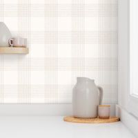 Crossover Plaid: Cream and Light Brown Linear Plaid