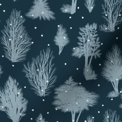 winter trees toile by rysunki_malunki