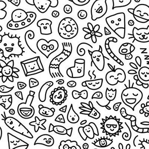 A World of Doodles Black on White