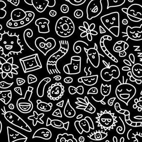 A World of Doodles White on Black