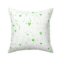 Green watercolor hearts and paint splatters ll watercolor for modern nursery