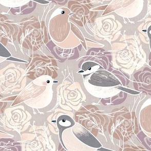 Little Bird Botanical - soft natural colors - medium 