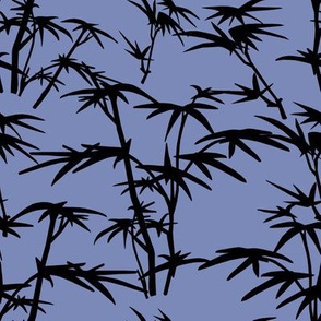 Bamboo branches on Blue