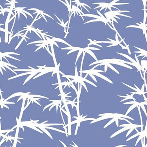 White Bamboo on blue background