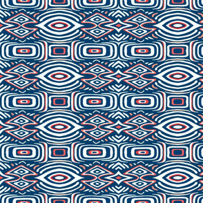 Geometric Tiki  blue50