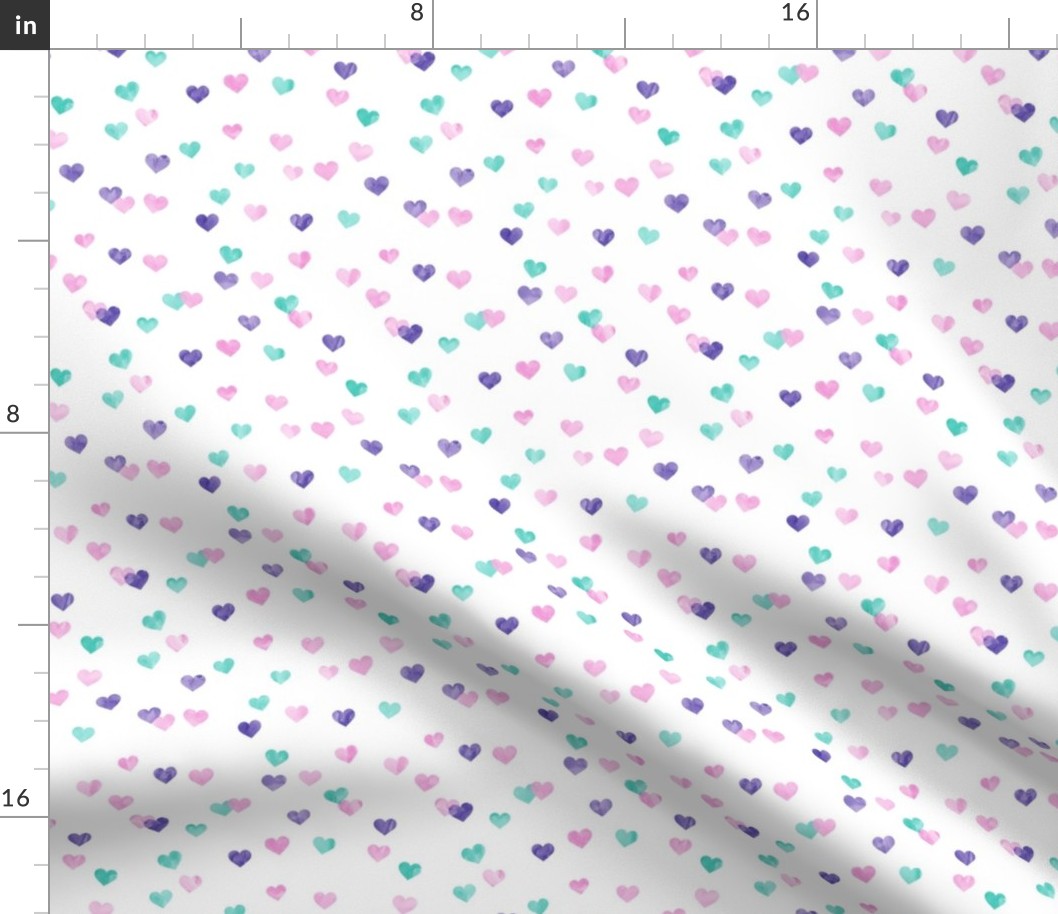 multi hearts - valentines - purple pink teal - LAD19