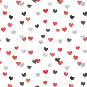 multi hearts - valentines - red grey black - LAD19
