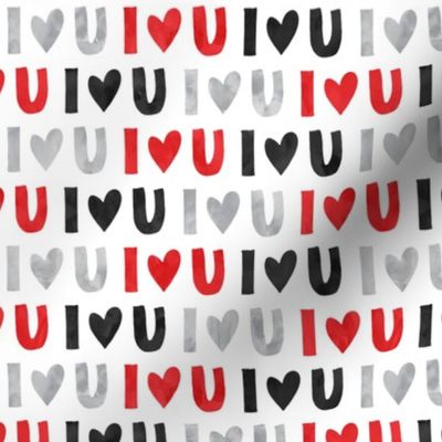 I love you - multi - valentines love - red black grey - LAD19