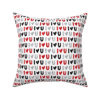 I love you - multi - valentines love - red black grey - LAD19