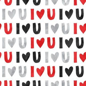 I love you - multi - valentines love - red black grey - LAD19