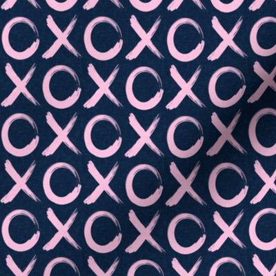 xoxo - pink on blue - hugs and kisses - valentines day love - LAD19