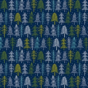 Oh' Christmas Tree - Navy Blue Ditsy Scale