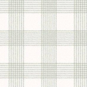 Crossover Plaid small: Cream & Sage Green Linear Plaid