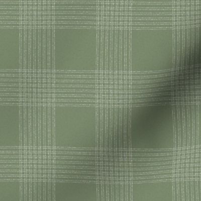 Crossover Plaid Dark small: Sage Green & Cream Linear Plaid