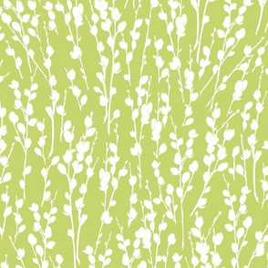 Pussy Willow | Lime Green + White