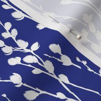 Pussy Willow | Deep Blue + White