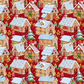 Gingerbread village50 red