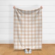 Crossover Plaid: Cream & Burnt Orange Linear Plaid 