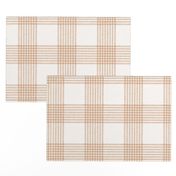 Crossover Plaid: Cream & Burnt Orange Linear Plaid 