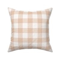 Crossover Plaid small: Cream & Burnt Orange Linear Plaid 