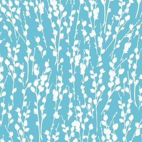 Pussy Willow | Soft Cool Blue + White