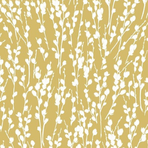 Pussy Willow | Soft Mustard + White