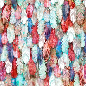 Rustic Feathers Painted Small