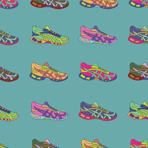 Running Shoe -Teal Background