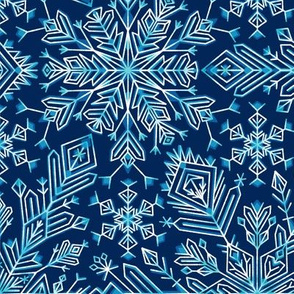 Night snowflakes kaleidoscope