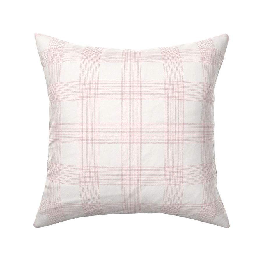 Crossover Plaid small: Cream & Millennial Pink Plaid 