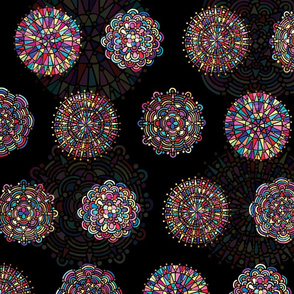 Colorful Kaleidoscopic Geometric Bursts