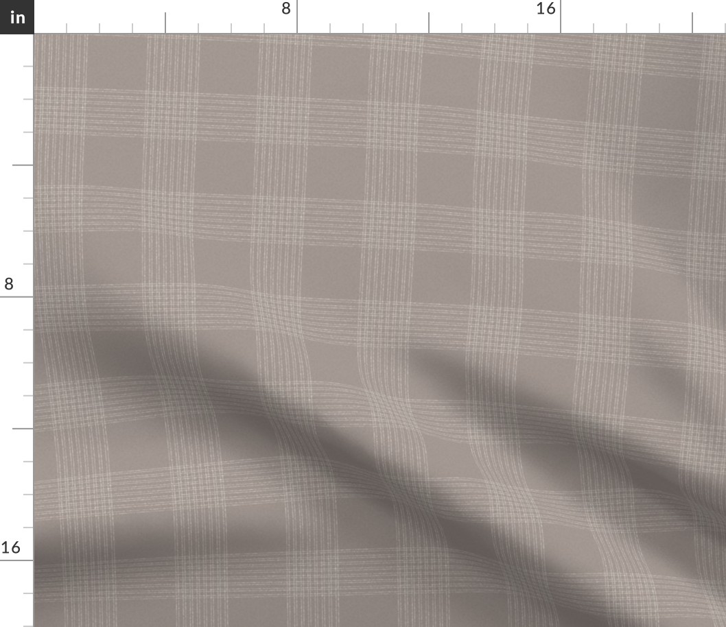 Crossover Plaid Dark small: Warm Gray & Cream Plaid 