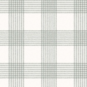 Crossover Plaid small: Cream & Forest Green Plaid