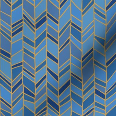 Blue, Navy, and Gold Chevron