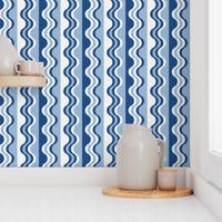 Sea Shell Waves in classic blue denim