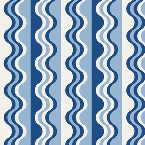 Sea Shell Waves in classic blue denim