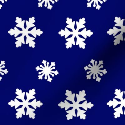 White Snowflake on Navy Blue 