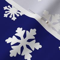 White Snowflake on Navy Blue 