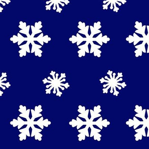 White Snowflake on Navy Blue 