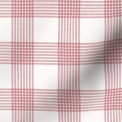 Crossover Plaid small: Cream & Red Plaid 