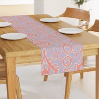 Lilac and coral ikat