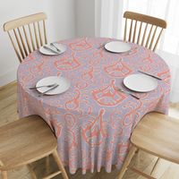 Lilac and coral ikat