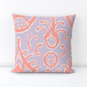 Lilac and coral ikat