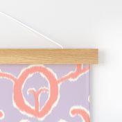 Lilac and coral ikat