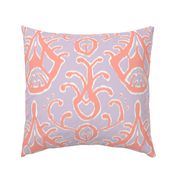 Lilac and coral ikat