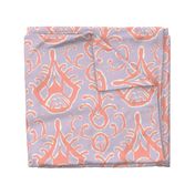 Lilac and coral ikat