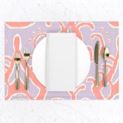 Lilac and coral ikat