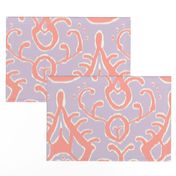 Lilac and coral ikat